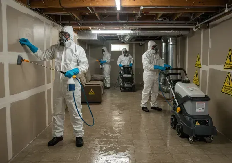 Basement Moisture Removal and Structural Drying process in Brogden, NC